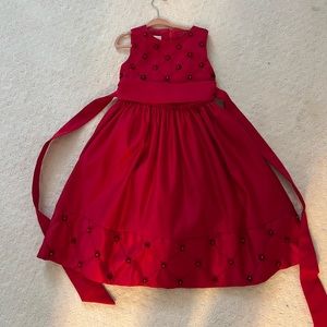 Red dress with intricate beading size 6T